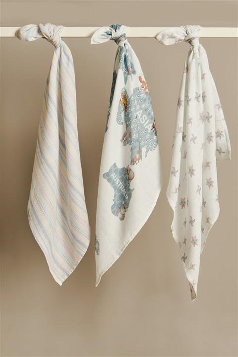 Casadora Baby Maps Pamuk Müslin Örtü Seti