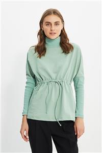 Trendyol Modest Mint İp Detaylı Örme Sweatshirt TCTAW22TW0019