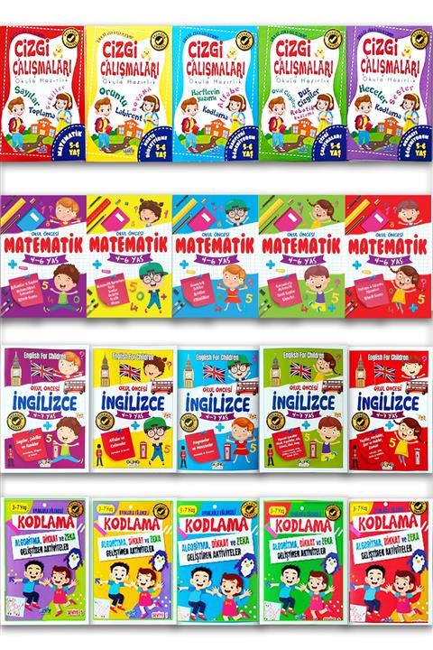 YaPa Yayınları 5 - 6 Yaş - 20 Kitap Okul Öncesi Karma Eğitim Seti 350 Sayfa
