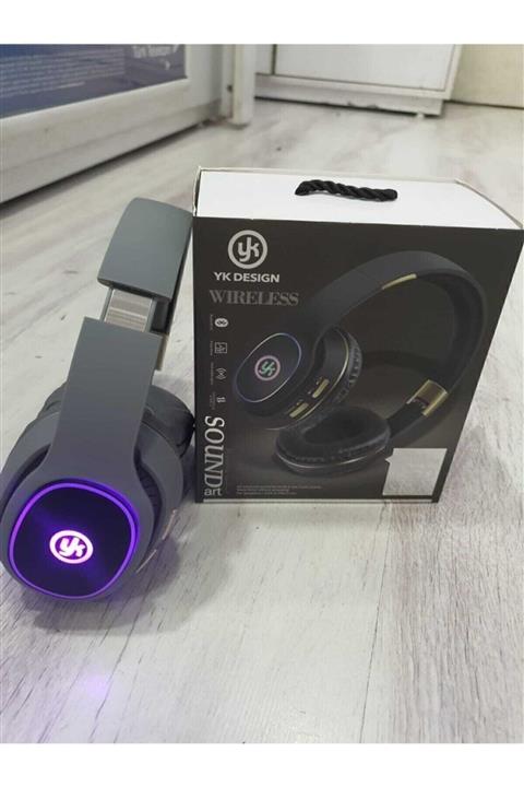 YK Design Siyah Led Işıklı Bluetooth Kulaklık