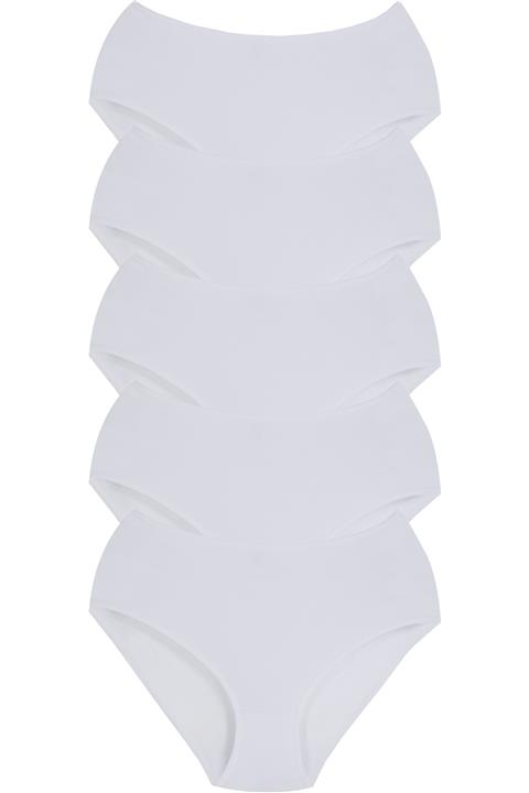 Alaturka Sensu Kadın Likralı Büyük Beden Bato Külot Beyaz 5li Paket Külot Seti