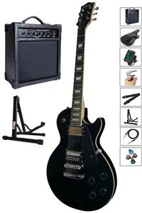 Midex Gx200bk-amp Üst Segment amfili Elektro Gitar Set Les Paul Kasa Masif Ağaç (HH)