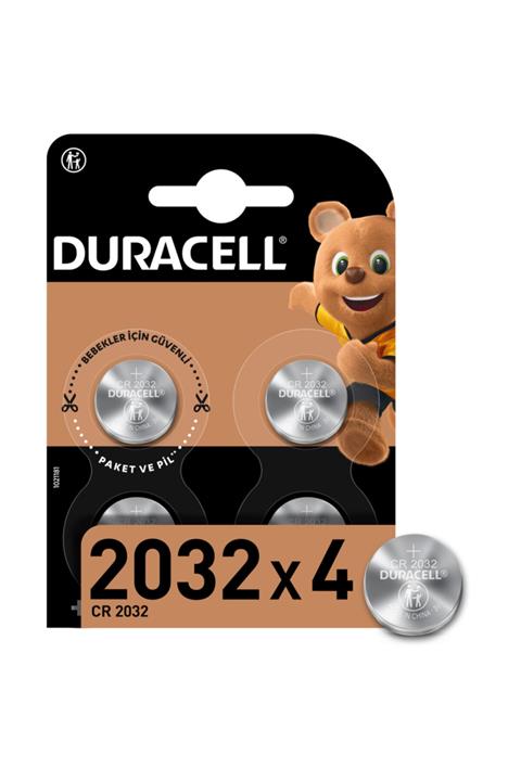 Duracell Özel 2032 Lityum Düğme Pil 3V, 4’li paket (CR2032)