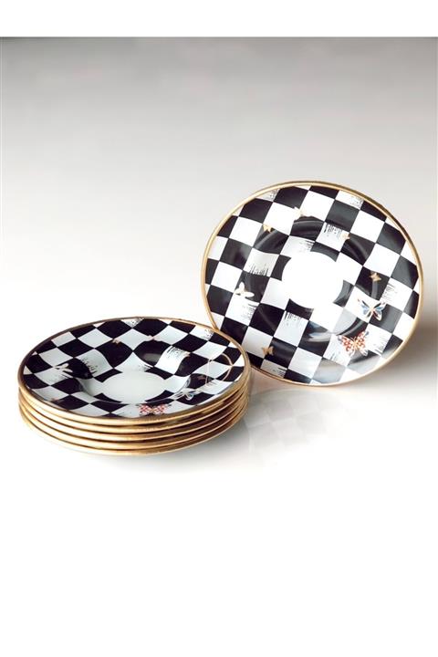 CVK Home Damalı Kelebekli Çay Tabağı 6`lı