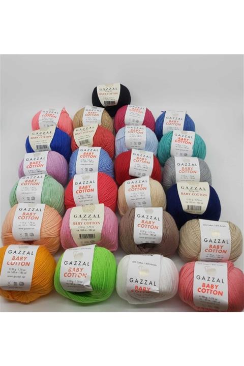 Gazzal Baby Cotton 50 gr 25'li Amigurumi Ve Punch Ipi