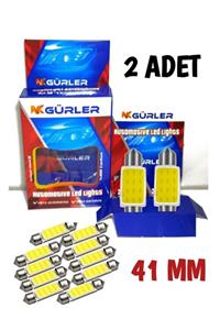 gürlerotoaksesuar Oto Tavan Led 12v Sofid Led Plaka Ampül 41mm Beyaz 2adet