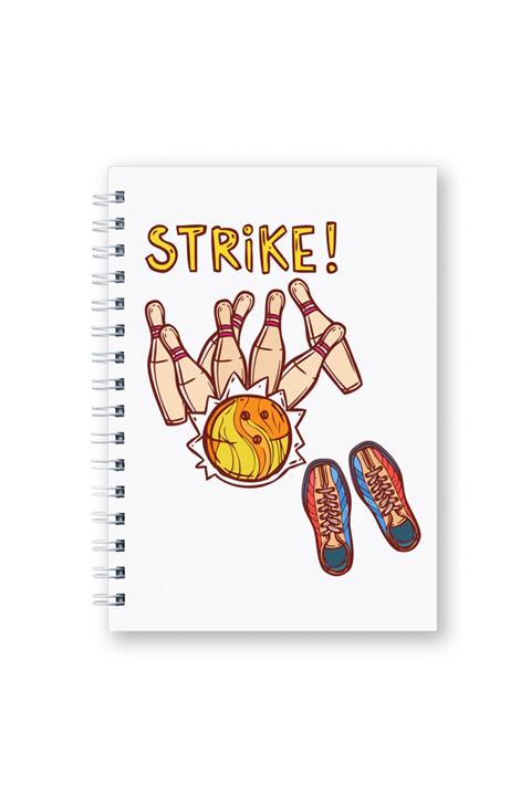 Mespho Bowling Topları Strike A5 Ebat Spiralli Sert Kapak Defter (14,8 x 21 cm.)