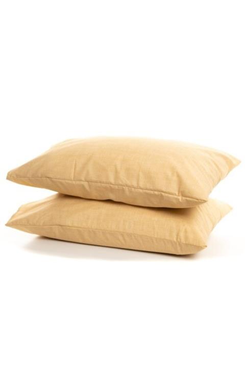 mertim ezberbozan ev tekstili Mer-tim  Ranforce Sarı Yastık Kılıfı 2'li 50x70