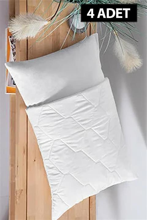 Zeynep Tekstil Kapitoneli Fermuarlı Pamuklu Yastık Alezi 4 Adet
