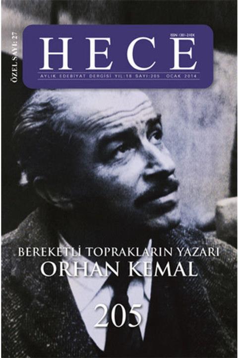Hece Yayınları Hece Aylık Edebiyat Dergisi Orhan Kemal Özel Sayısı: 205 Kolektif