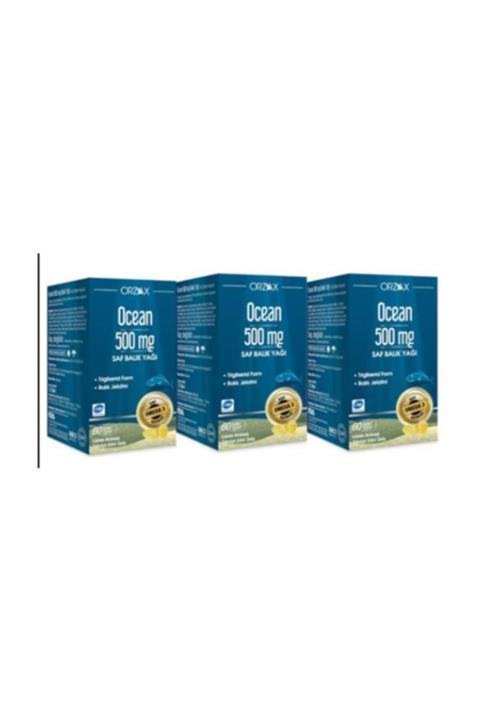 Orzax 500 Mg Saf Balık Yağı 60 Kapsül 3'lü Paket