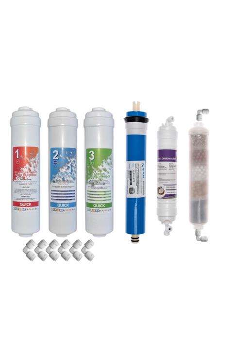 SULOOK Kapalı Kasa Su Arıtma Cihazlarına Uyumlu 6'lı Filtre Seti, 10 Aşamalı Vontron Membranlı