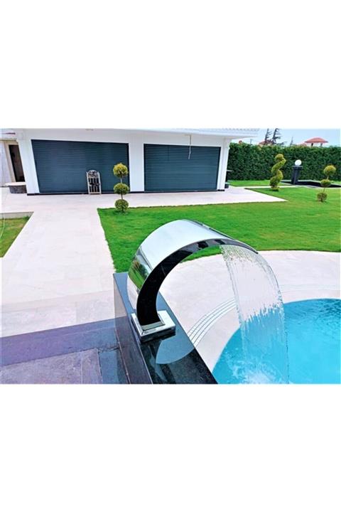 HAVUZLU BAHÇEM Midi Su Perdesi 600x500 Mm Havuz Kenarı Su Şelalesi (lüx Donanımlı)aısı 304 Kalite Paslanmaz