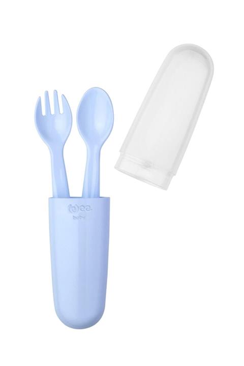 Wee Baby Çatal Kaşık Seti Saklama Kutulu - Mavi