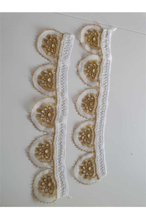 LİVİNG HOME Çiçekli İğne Oyası Havlu Kenarı Danteli