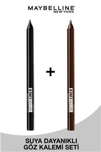 Maybelline New York Tattoo Liner Jel Göz Kalemi - 900 Deep Onyx (siyah) + 911 Smooth Walnut (kahverengi) Ikili Set