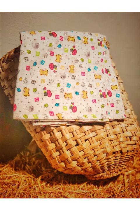 LittlePoffy Müslin Battaniye Kedi Desenli Doğal Kumaş 80x90