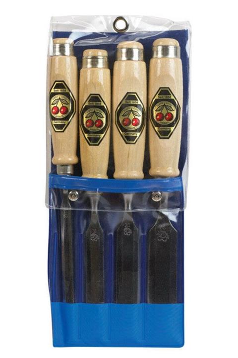 Kirschen Two Cherries Ahşap Saplı Düz Iskarpela Seti 4 Parça Poşetli