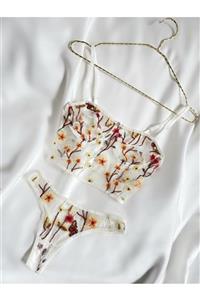 WAHSHE Secret Garden Bralette Set Beyaz