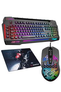 Rampage Lightning Pro Combo Klavye + Mouse + Mouse Pad Gaming Oyuncu Seti