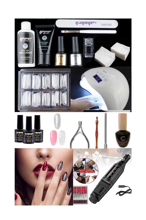 YAYOGE Amerikan Lüx Poly Jel Ve Kalıcı Oje Full Set Eksiksiz Cihazlar Dahil