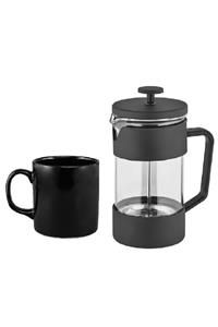 AKMİL Siyah Parlak Kupa & Siyah Frenchpress