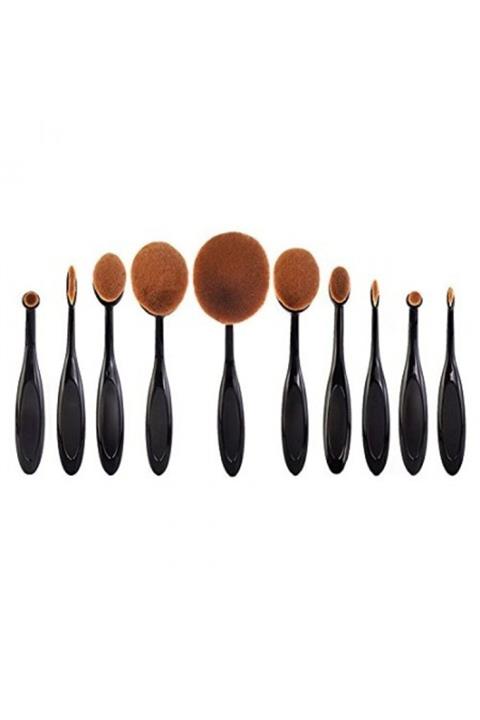 Mbois 10'lu Siyah Kaşık Makyaj Fırçası Seti 557