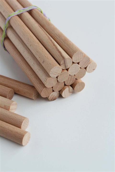 Alyones 24mm Çapında Tahta Çubuklar, 10'lü Set