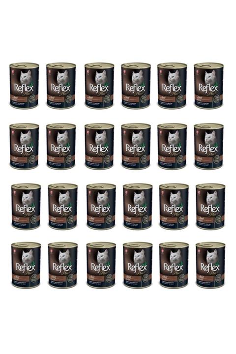 Reflex Plus Biftekli Ve Et Parçacıklı Kedi Konservesi 400 gr 24 Adet