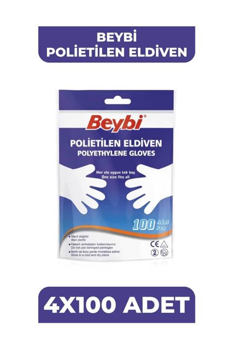 Beybi Polietilen Pet Eldiven [4 Paket]