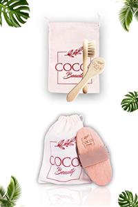 Cocos Beauty Doğal At Kılı Selülit Fırçası ve Doğal At Kılı Yüz Fırçası