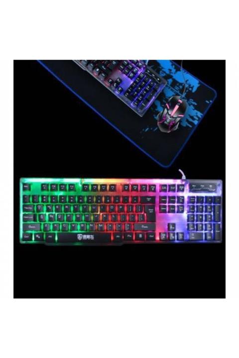 Lennox Lx-t302 Gaming Oyuncu Rgb Işıklı Mekanik Klavye + Mouse Fare Set Lx-t302