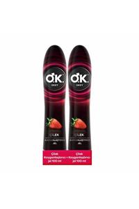 Okey Çilek Kayganlaştırıcı Jel 2'li Set 200 ml