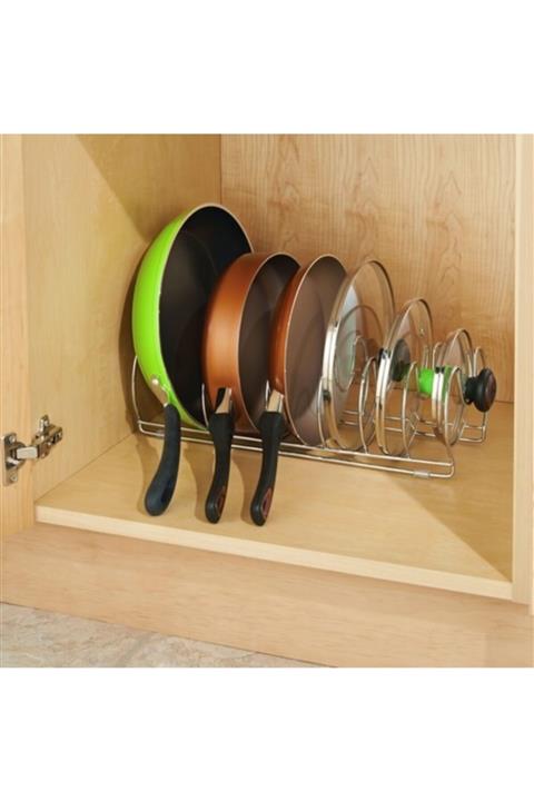 MİEN Metal Dolap Içi Tava Düzenleyici Yer Kazandıran Organizer