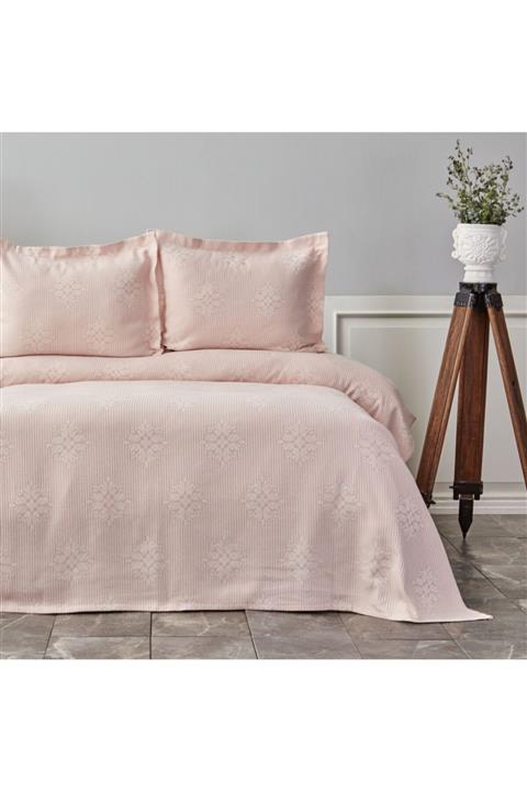 Karaca Home Karaca Home Almada Pudra Çift Kişilik Yatak Örtüsü Seti