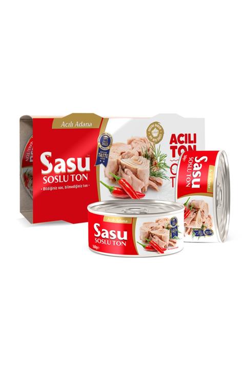 SASU SOSLUTON Sasu Acılı Ton Balığı 1 Koli 24x160 Gr Bütün Dilim