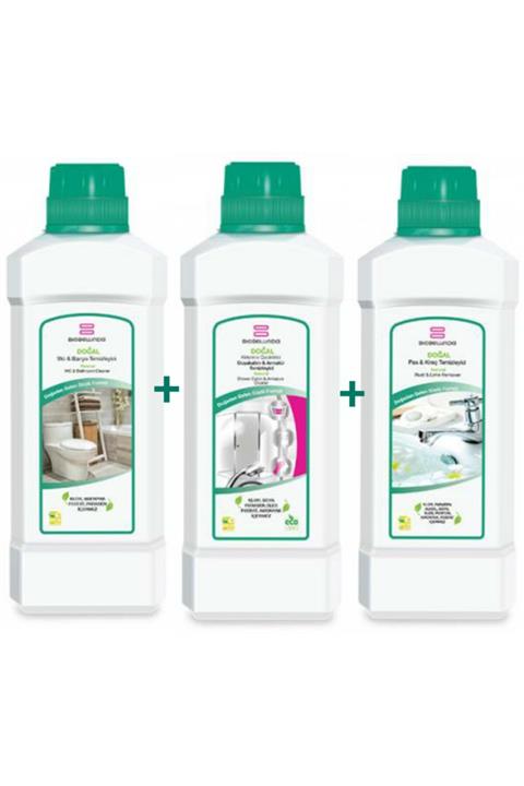 BioBellinda Wc Banyo Duşakabin Temizleyici Ve Pas Kireç 1000ml X3 Lü Set