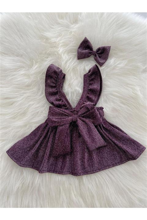 Moda Lina Mor Simli Salopet Bandana Set