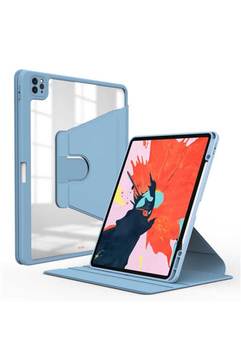 MİRAKSESUAR Apple Ipad Pro 11 2021 (3.nesil) M1 Çipli Kalemlikli Uyku Nayn Modlu Pen Charging Kılıf Mavi