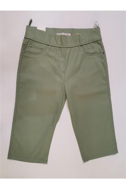 ŞIK STİL Kadın Kendinden Desenli Likralı Kapri