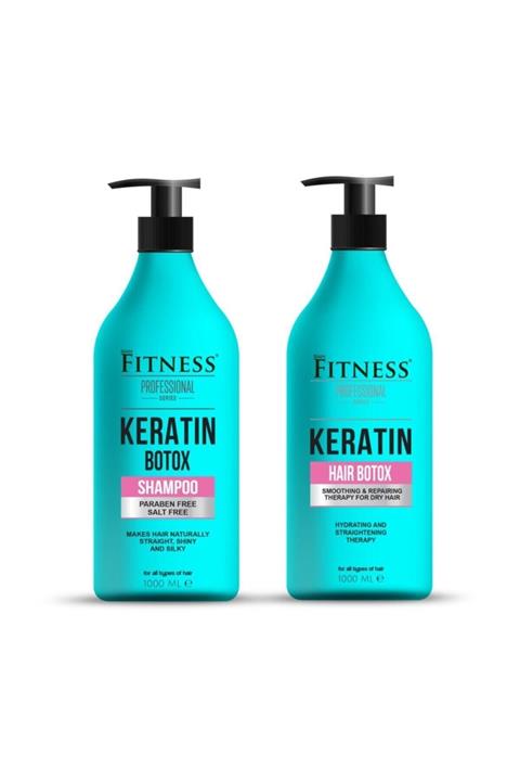 Fitness Professional Keratin Onarıcı Yıpranmış Kuru Saç Botoksu Hair Botox Ve Şampuan Seti 1000 ml Yeni