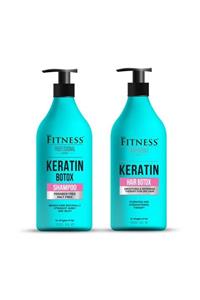 Fitness Professional Keratin Onarıcı Yıpranmış Kuru Saç Botoksu Hair Botox Ve Şampuan Seti 1000 ml Yeni