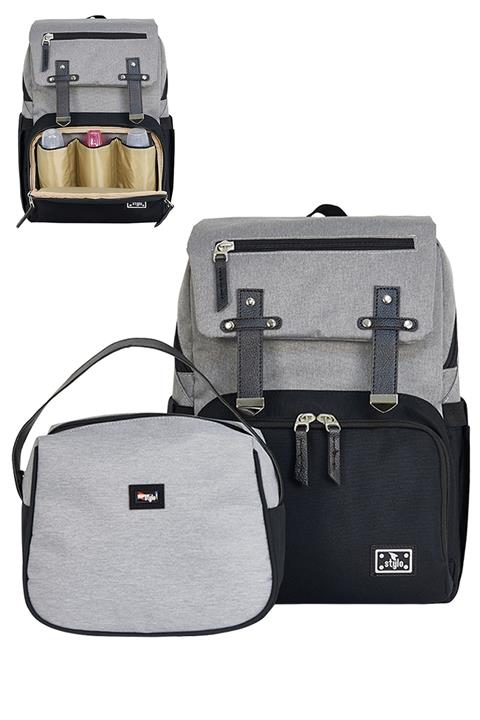 Stylo Working Mothers Bag Bebek Bakım Sırt Çantası-siyah