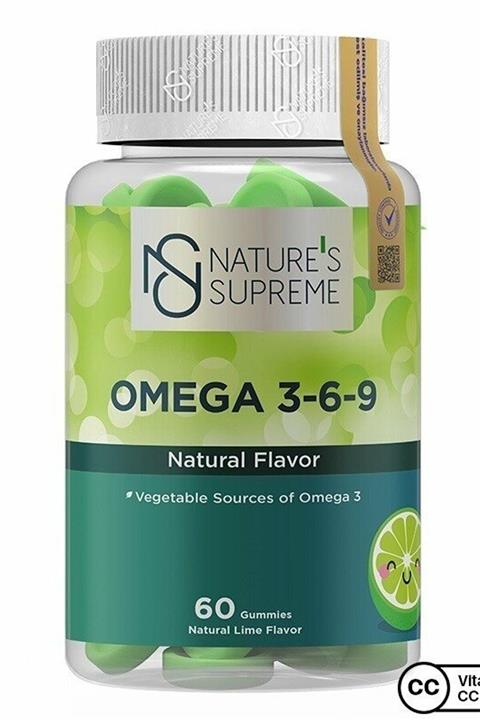 Nature's Supreme Gummies Vegan Omega 3-6-9 60 Çiğnenebilir Form - Yeşil Limon