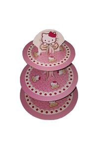 Eminonutoptanci 3 Katlı Karton Cupcake Standı Hello Kitty Temalı Kek Standı