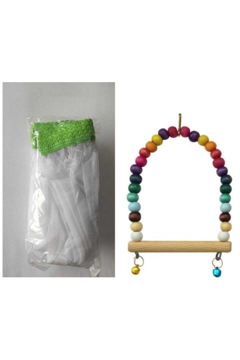 FatihPet Kafes Tülü L Boy + Boncuklu Salıncak