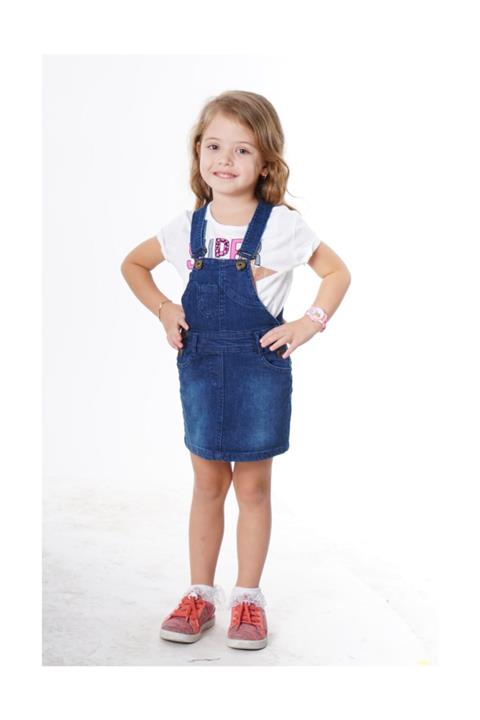 Varol Kids Mavi Kot Etek Salopet