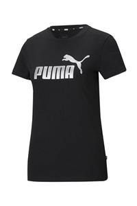 Puma Ess Metallic Logo Tee Kadın T-shirt Black-sılver 586890-51