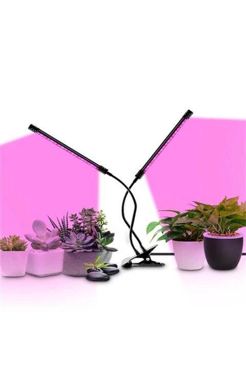 Kyrotech Bitki Yetiştirme Işığı Akrobat Çiçek Led Sera Lambası 2 Kollu Mandallı Tam Spektrumlu