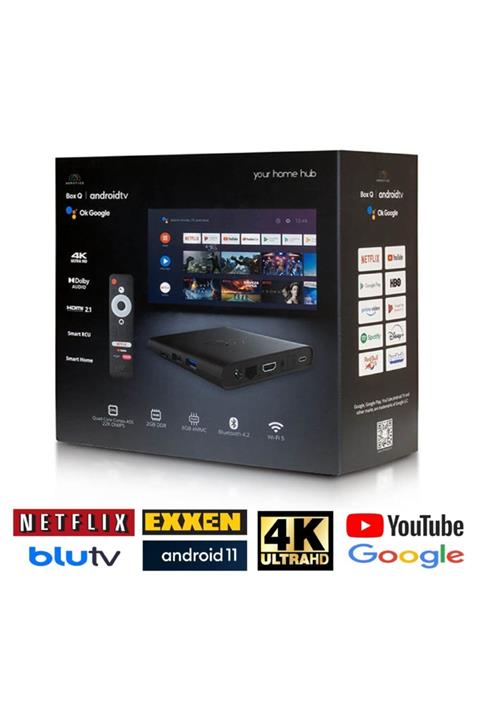 Homatics Android Box Q Mediaplayer (4K Ultra HD, 5GHZ WİFİ, Bluetooth)